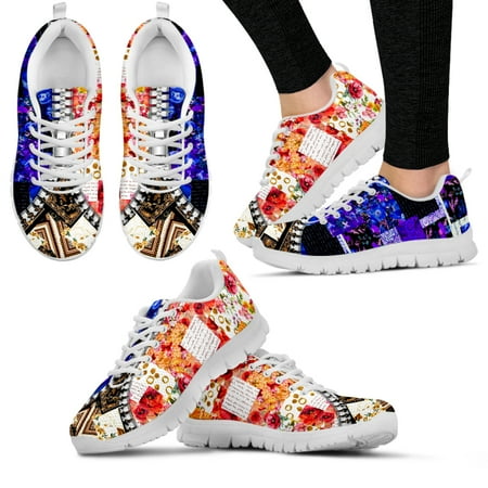 

Brilliant Jewelry Design Orchid Print Lightweight And Breathable Summer Sneakers Black Platform Casual Shoes