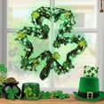 thumbnail image 6 of St. Patricks Day Wreath Decorations, 14 Inch Shamrock Wreaths for Front Door with Green Clover LED Lights, St. Patrick's Day Decor for Spring Outdoor Home Wall Window, 6 of 7