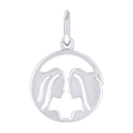 925 Sterling Silver Unisex Gemini Zodiac Sign Charm Pendant for Men Women