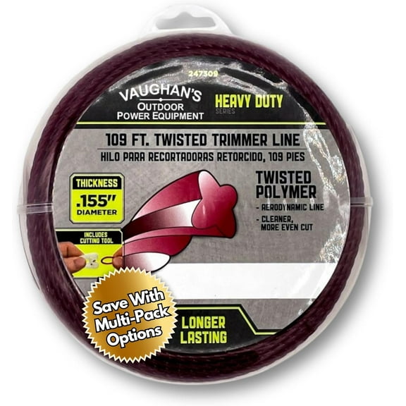 Heavy-Duty Master Line .155" Trimmer Line, 109ft | Red Twisted Polymer | Universal Eater String for Gas & Electric & Battery Models | Made in The (1 Pack)