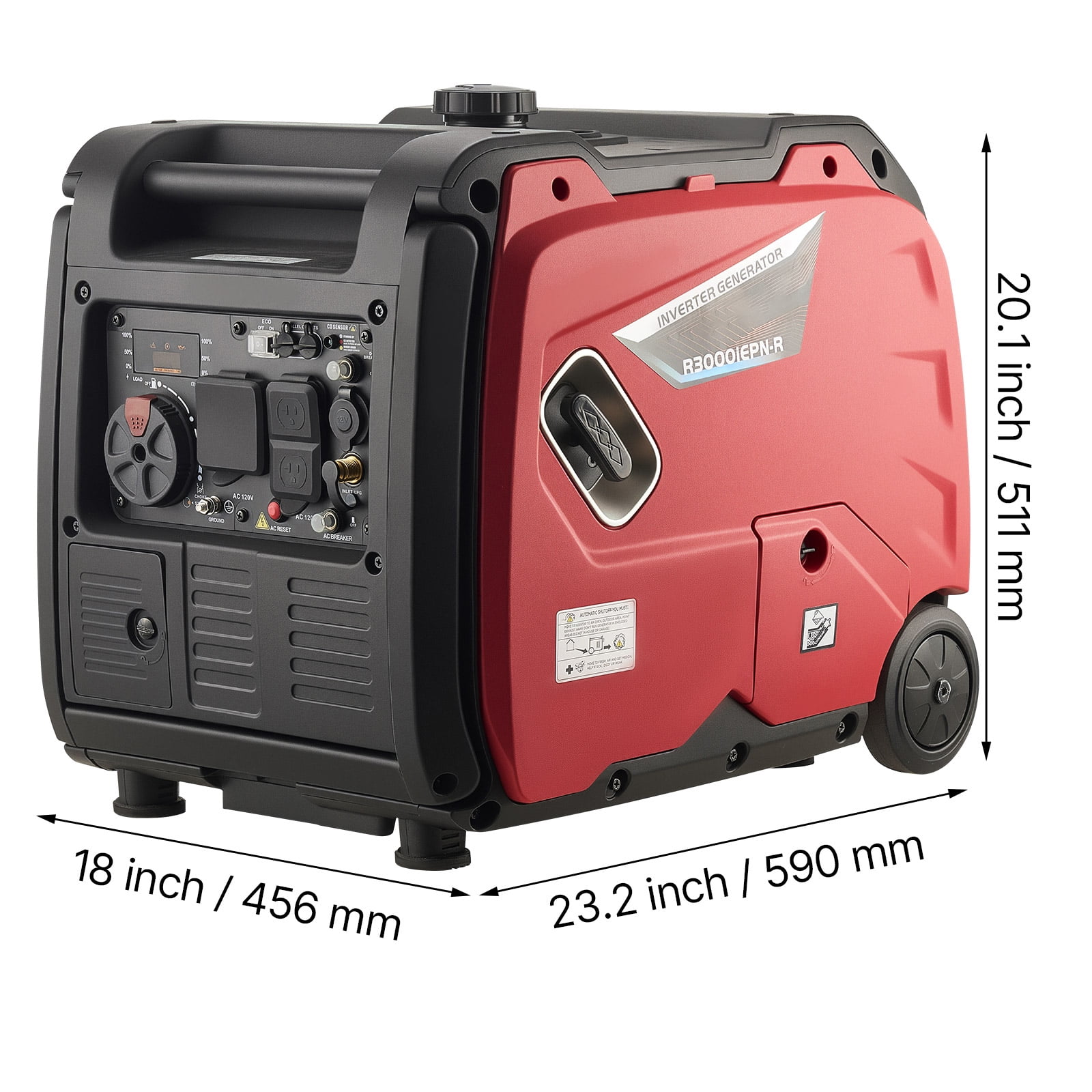 KFFKFF 4200W Peak Watt Quiet Dual Fuel Inverter Generator, Gas & LPG Powered, Reliable Power Supply with CO Sensor, RV-Compatible 8.3A Outlet, Extended Operation for Home and Outdoor Use