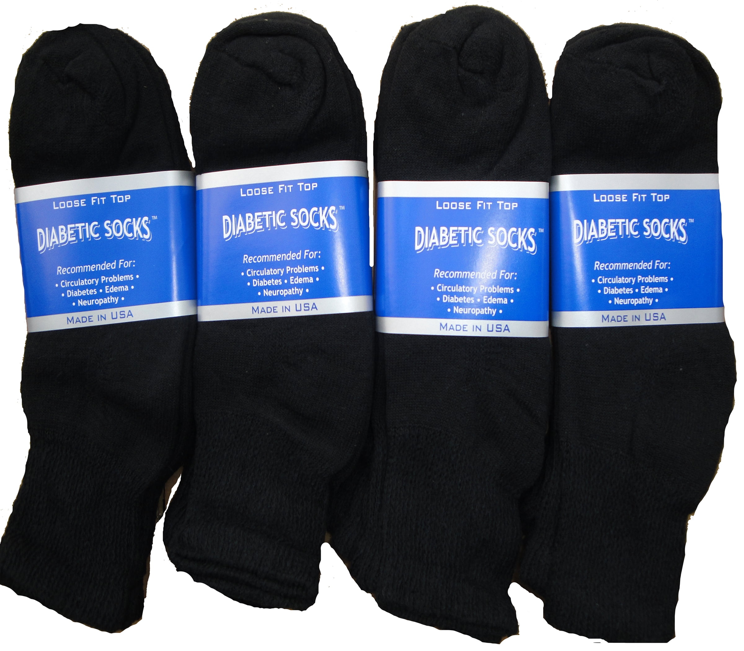 Creswell 18 Pairs Of Mens Black Diabetic Ankle Socks 10-13 Size Made in ...