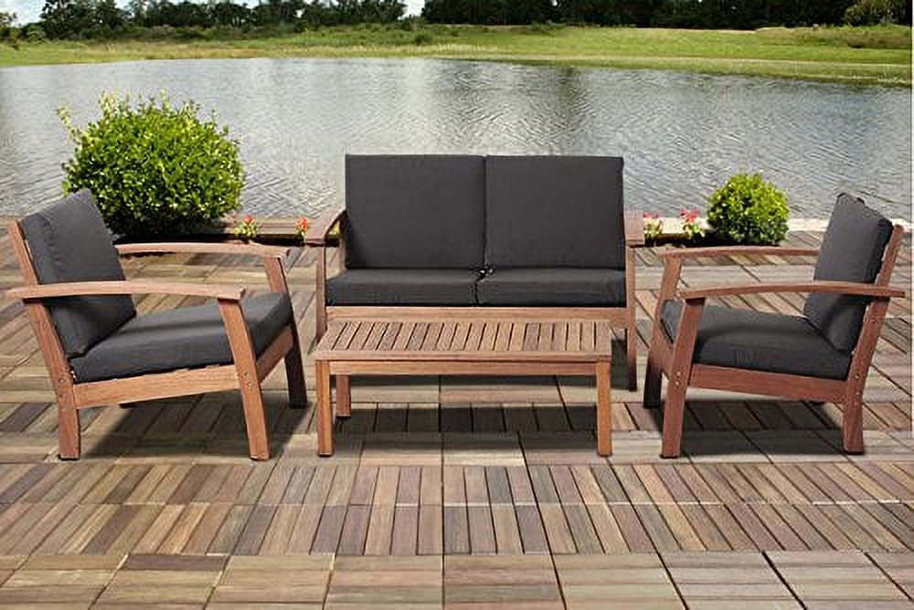 International Home Amazonia 4 Piece Outdoor Sofa Set in Brown - image 2 of 4