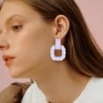 thumbnail image 4 of 1 Box 9 Pairs Rectangle Earrings for Women Acrylic Square Earrings Simple Geometric Hollow Earrings Colorful Statement Earrings Acrylic Rectangle Stud Earrings Jewelry Costume Party, 4 of 7