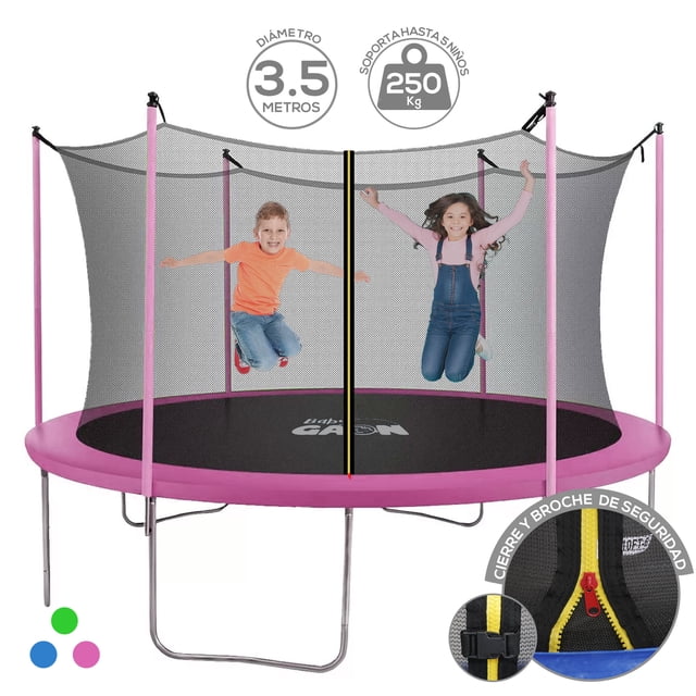 Trampolín Brincolin Para Niños con Malla de Seguridad Color Rosa Baby Gaon Trampolin