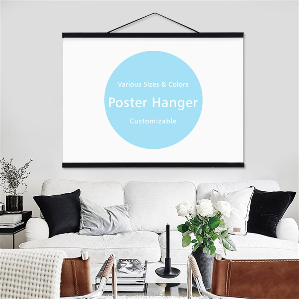 Details about   Poster Frame Magnetic Wooden Hanger for Picture Photo Painting Wall Art DIY 