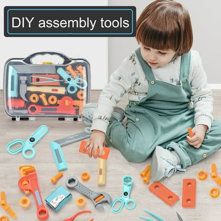 Neinkie 13 pièces/ensemble bricolage fonction Mini boîte de réparation  jouet détachable plusieurs conceptions enfants Kit d'outils de réparation  jouet pour enfant