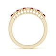 thumbnail image 2 of ANGARA Natural Ruby and Diamond Half Eternity Wedding Ring in 14K Yellow Gold for Women (Size-2mm) | July Birthstone, Birthday, Anniversary, Jewelry Gift for Women | Natural Ruby Ring, 2 of 9