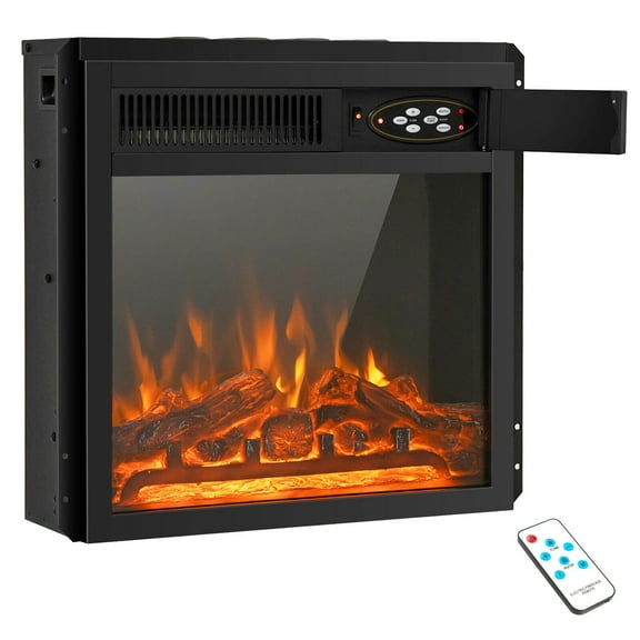 18 Inch Electric Fireplace Insert with 7-Level Adjustable Flame Brightness