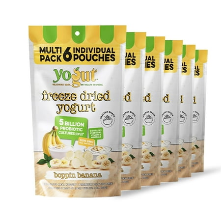 Freeze-Dried Banana Yogurt Bites 6-pack Crunchy Texture Gluten-Free Non-GMO with 5 Billion Probiotic Cultures Freeze-Dried Banana Yogurt Bites 6-pack Crunchy Texture Gluten-Free Non-GMO with 5 Billion Probiotic Cultures