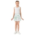 thumbnail image 3 of Girls' Skorts Elastic Waist Skorts with Inner Shorts Athletic Workout Shorts Skirts Mint Green Rabbits X-Small, 3 of 9