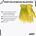 thumbnail image 5 of Steer 1507 Unlined Grain Elkskin Leather Gloves, Thumb, Shir Elastic Band Back, Sold by Pair, 5 of 5