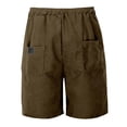 thumbnail image 3 of PIMSSY Men Shorts Corduroy Casual Relaxed Fit Summer Comfort Soft Elastic Waist With Pockets Cozy Solid Color Bottoms, 3 of 8