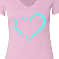 thumbnail image 4 of Inktastic Paw Print Heart Women's V-Neck T-Shirt, 4 of 5