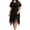 Black, variant on SAWOBUUN Womens Plus Size Summer Boho Fringe Dress Short Sleeve Crew Neck Loose Tassel Hem Midi Shift Dress for Beach Vacation