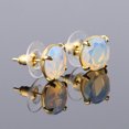 thumbnail image 4 of Boucles d'Oreilles Rondes en Cristal Rose Quartz Doré pour Femmes Bijoux, 4 of 6
