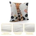 thumbnail image 4 of FUMJ Cute Giraffe Animal Pattern Square Cushion Cover - Safari White Throw Pillowcase - Nature Themed Brown Decorative Accent Pillow Cover, 4 of 5