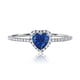 thumbnail image 1 of JeenMata Anillo de Bodas de Oro Blanco de 18 K sobre Plata con Zafiro Azul (Piedra Natal de Septiembre) en Forma de Corazón de 1 Quilate, 1 of 6