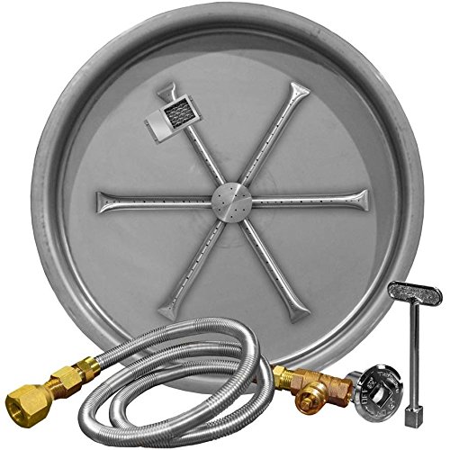 Firegear 25inch Round Burning Spur Natural Gas Fire Pit Burner Kit Thermocouple Manual Safety