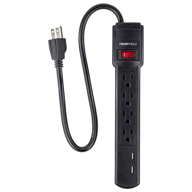 Barra Multicontacto CNX con 4 Tomas Polarizadas y 2 de Carga USB 50 cm Negro MULTI504UN