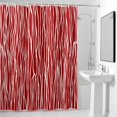 thumbnail image 2 of Red Stripe Shower Curtain, Retro Abstract Art Farmhouse Red Stripe Waves Waterproof Shower Curtain Set with 12 Hooks Lightweight Bath Curtains Fabric Bathroom Decor 36x72 Inches, 2 of 9