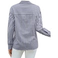 thumbnail image 3 of Long Sleeved Women's Blouses Striped Shirts Button Down Loose Fit Casual Tops, 3 of 5