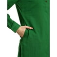 thumbnail image 3 of eloria Women's Fashion Solid Collared Neck Design Kurti WithTrouser, Fabric : Cotton, Color : Green, Size : X-Small, 3 of 5