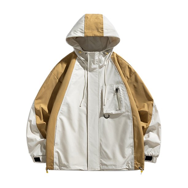 Gabardina para mujer Chaqueta De Bloque De Color Con Bolsillos Cortavientos A De Viento Al Libre Suéter Sólido Pantalones Sueltos De Punto De Manga Larga Conjunto (Amarillo, XL)