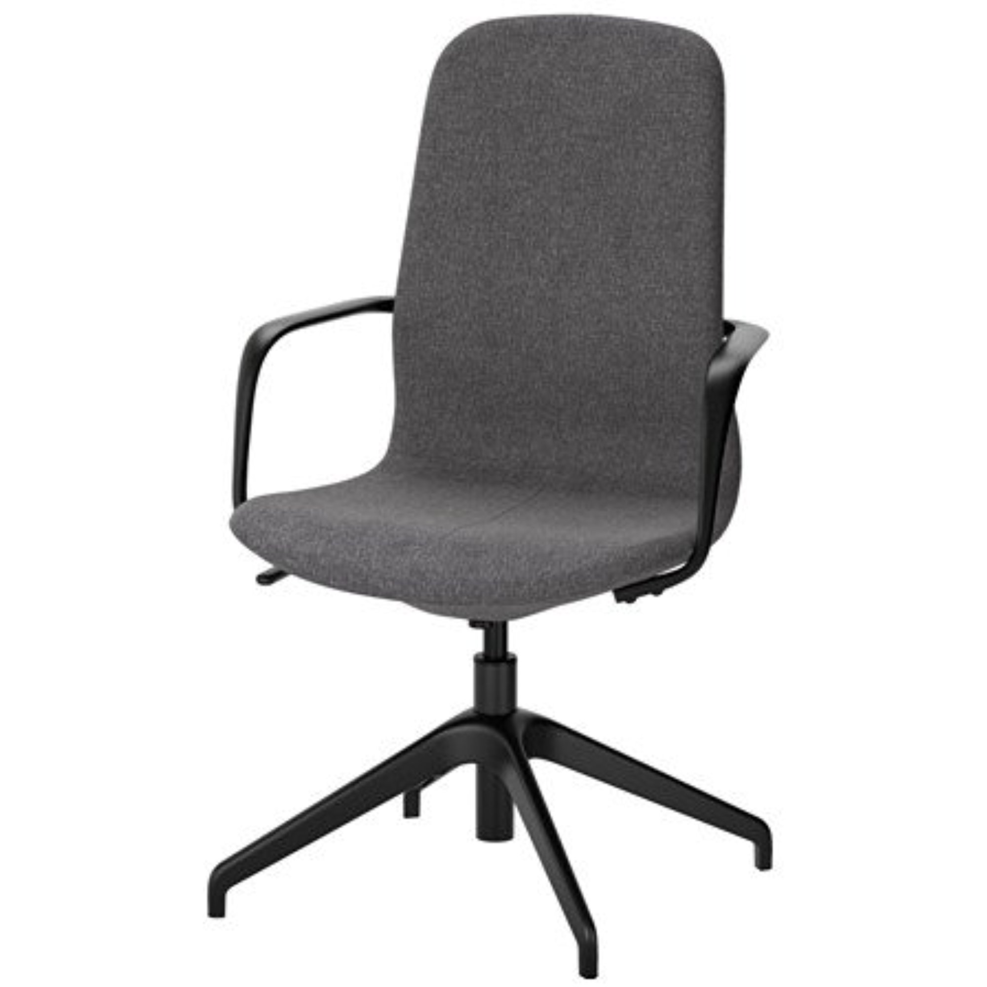Ikea Swivel chair 41", Gunnared dark gray high back seat, black legs