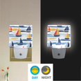 thumbnail image 2 of Yayeee LED Plug in Night Light for The Home with Auto Dusk to Dawn Light Sensors, 2 Pack, Orange Hand Drawn Sailboats, 2 of 6