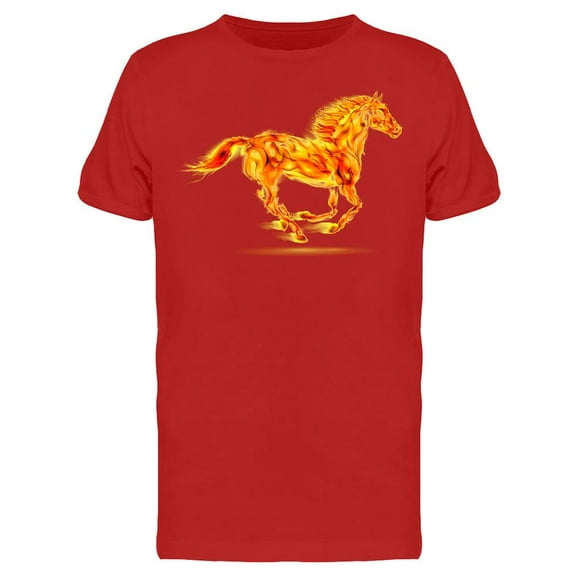 Running Fire Horse Design T-Shirt Men -Image by Shutterstock, Male XX-Large