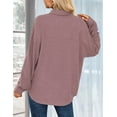 thumbnail image 6 of Zeagoo Button Down Shirts for Women Waffle Boyfriend Work Shacket Loose Long Sleeve Collared Fall Tops, 6 of 7