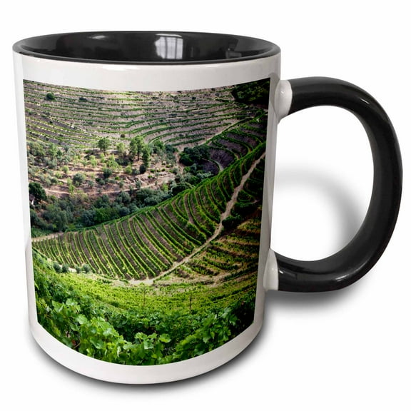 3drose, Portugal, Douro Valley, Pinhao. the Vineyards of the Douro Valley., 11oz Two-tone Black Mug