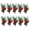 thumbnail image 2 of Artificial Christmas Pine Cone Simulation Berry Pendant PVC Mini 10pcs DIY Florist Decoration Wedding Decor Snowy Picks, 2 of 6