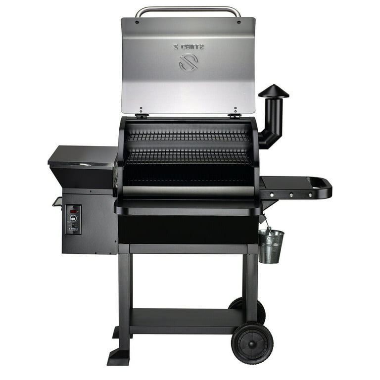 Z Grills 10002E Smart Wood Pellet Grill 8 in 1 Outdoor BBQ Smoker 1060 Sq Inches Cooking Area Barbecue Grill Stainless and Black, Size: ZPG-10002E