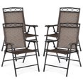 thumbnail image 5 of Gymax 4PCS Folding Chairs Patio Garden Outdoor w/ Steel Frame Armrest Footrest, 5 of 10