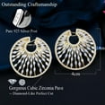 thumbnail image 6 of Fireworks Yellow Gold Plated Cubic Zirconia Big Round Earring 925 Silver Jewelry, 6 of 9