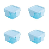 BPPEG 4PCS Plastic Containers with Lids,4 oz Small Food Storage Containers with Clamping,Colorful Meal Prep Container Reusable,Square Freezer Storage Jar Sauce Condiment Cup Container