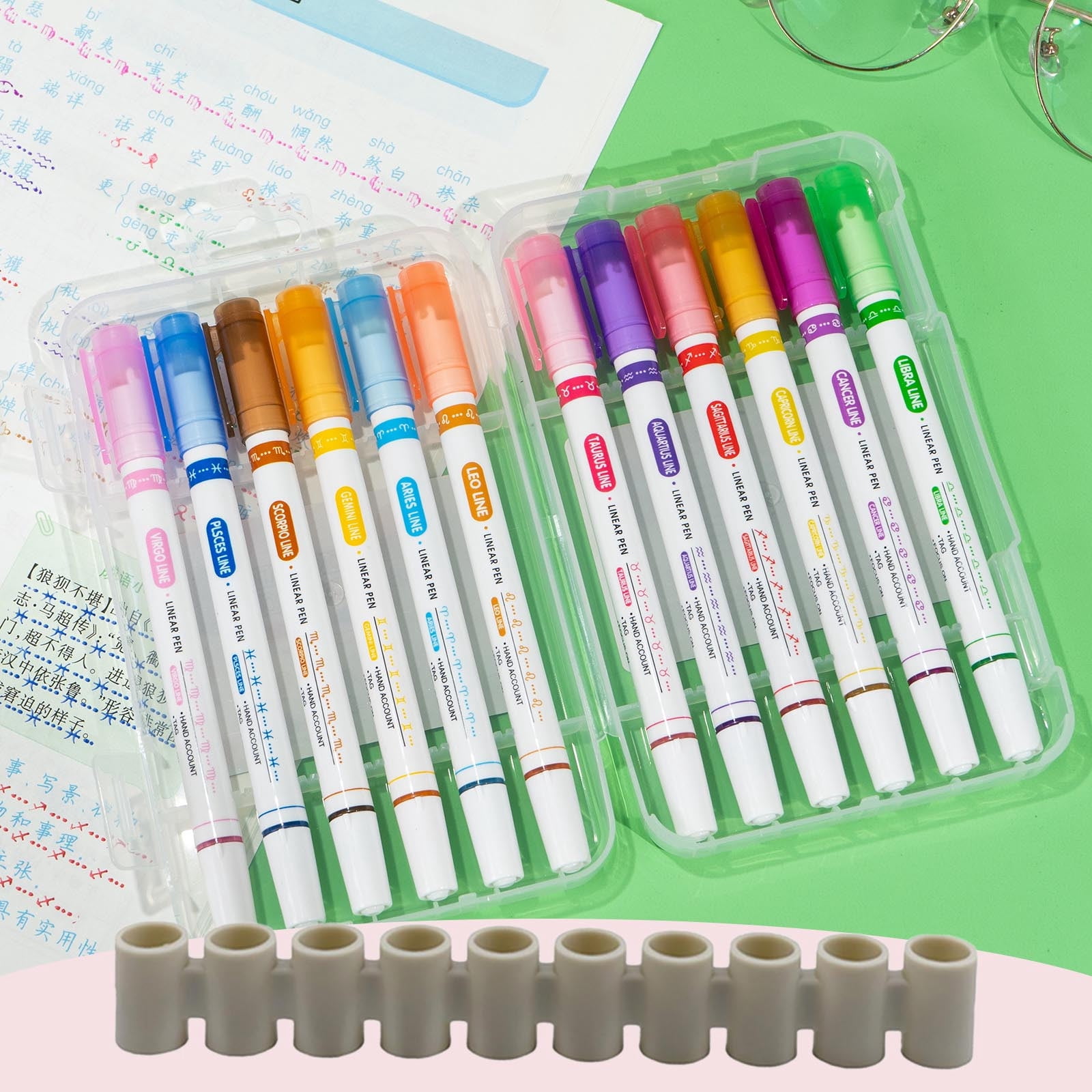 Marker Holders (5 Pack); The Original Marker Silicone Marker Organizers For Broad Tip Colored Marker Sets No More Lost Lids Office&Craft&Stationery