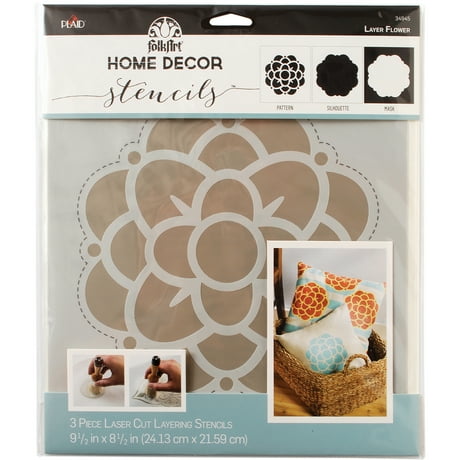 Folkart Home Decor Masking Stencils 3 Pk 9 5 X8 Flower Hdc9 34945