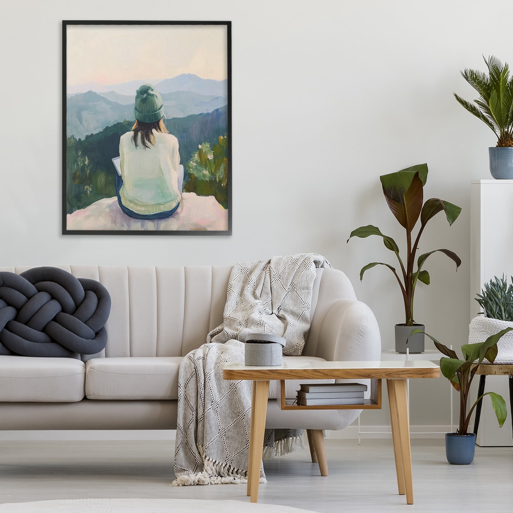 Stupell Industries Mindful Solitude Meditation View Black Framed Giclee Art, design by The Prints Vibe