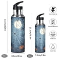 thumbnail image 2 of 1000ml Vacuum Insulated Sports Water Bottle with Foldable Straw Stainless Steel Portable Thermos Cup Cartoon Style Spider Web, 2 of 7