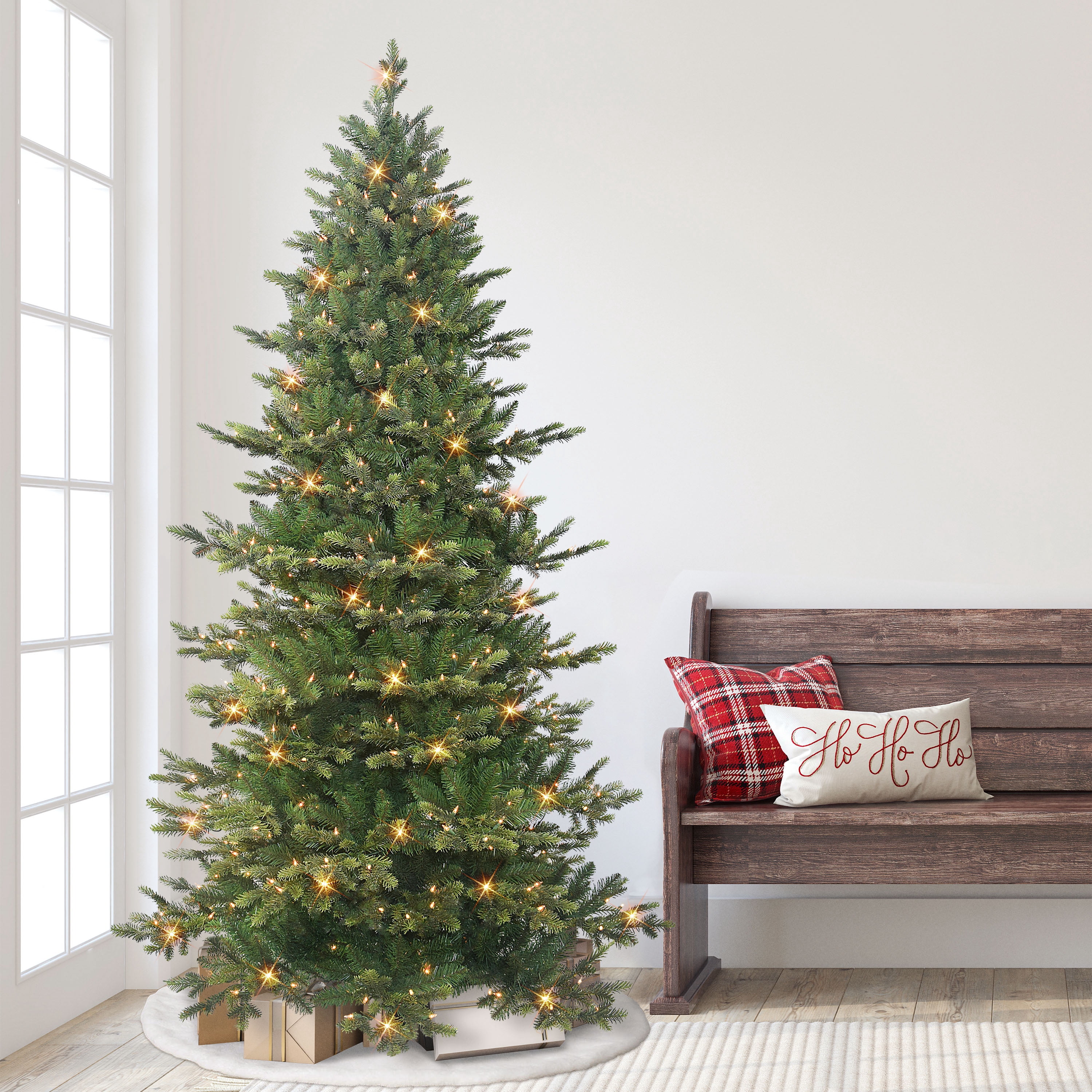7.5 ft Pre-lit Slim Royal Majestic Douglas Downswept Tree 500 Warm White LED Lights