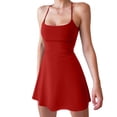 thumbnail image 2 of TAGOLD Womens Camis Sleeveless V-Neck Dress Solid Color Adjustable Hem Strap Summer Casual Loose, 2 of 4