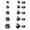 Black 2-6mm, variant on Titanium Earrings for Sensitive Ears Hypoallergenic G23 Implant Grade Titanium Post Screw Back 5A Cubic Zirconia Stud Earrings for Women Men