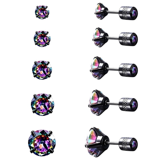 Titanium Earrings for Sensitive Ears Hypoallergenic G23 Implant Grade Titanium Post Screw Back 5A Cubic Zirconia Stud Earrings for Women Men