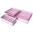 thumbnail image 2 of 3x Organizador de armario plegable para ropa interior y tocador con compartimentos divisores Rosa, 2 of 9