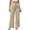 Beige, variant on Women's Soft Stretchy Side Pocket Straight-Leg Cargo Full Length Pants with Elastic Mid Waist Adjustable Waist Multi-Pocket Regular Fit for Everyday Office Travel Commute