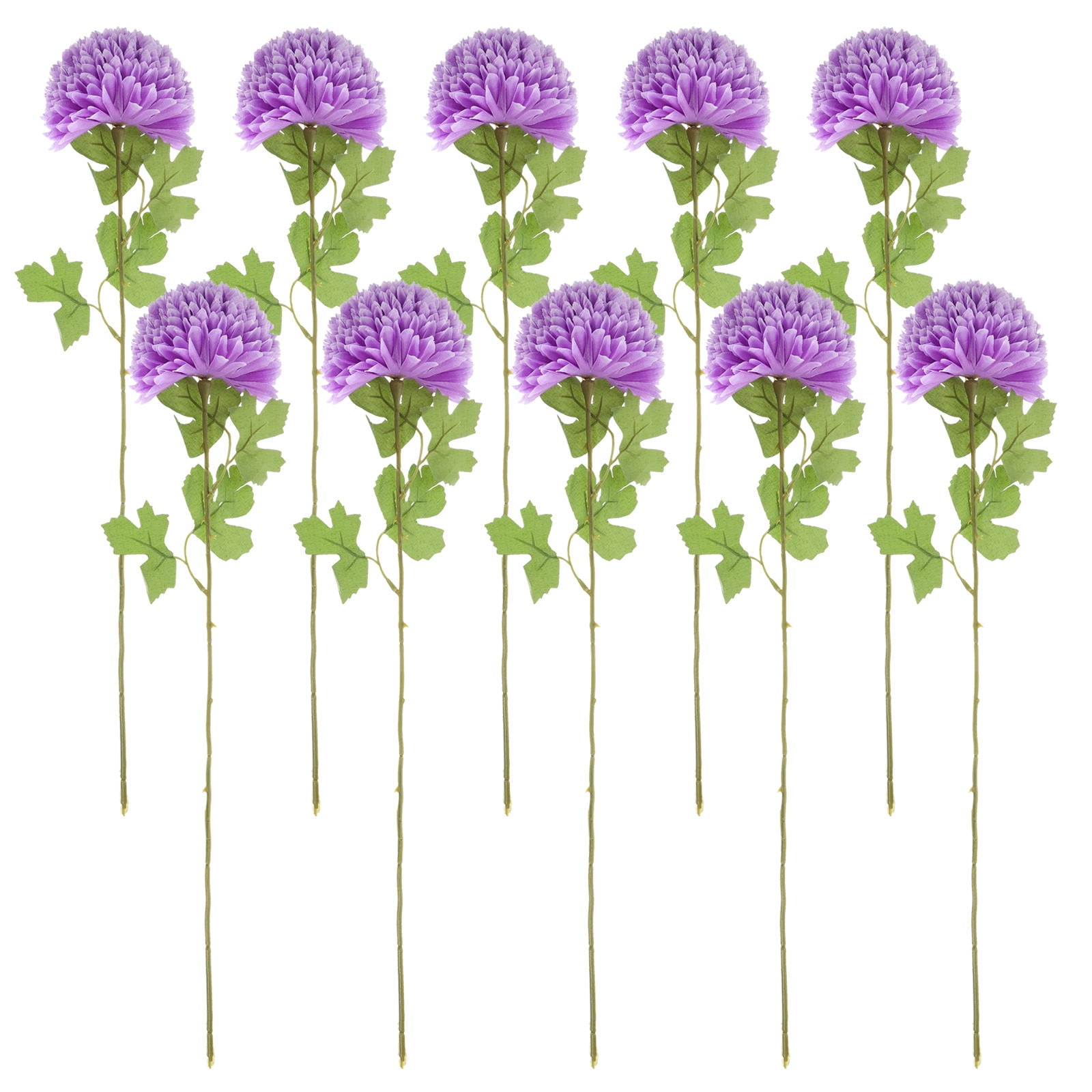 LABSERRON 10Pcs Artificial Flowers Fake Purple Silk Decorative Bloom Plant For Wedding Home 22.01X4.32X4.32in