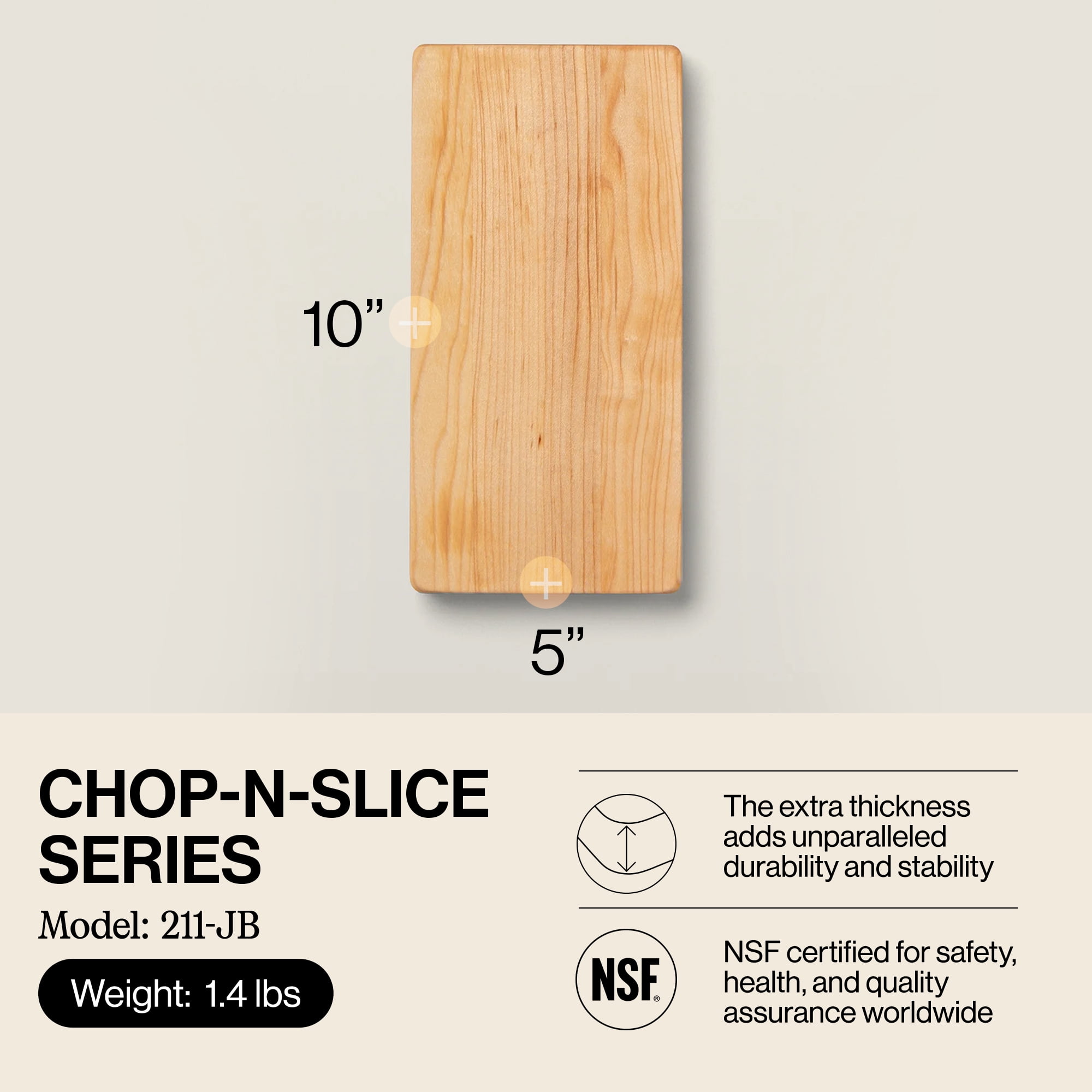 John Boos Chop-N-Slice Wood Cutting Board with Eased Corners, Maple